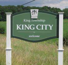 Photo of a Welcome to King City, Ontario sign