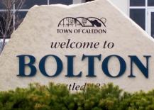 A Photo of a Bolton, Ontario City Sign