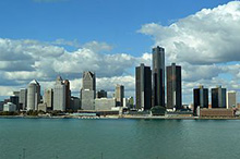 Photo of the Detroit financial district from Detroit, Ontario