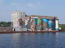 Millennium mural by the harbour in Midland Ontario